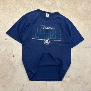 VTG 90s Logo 7 Seattle Mariners Embroidered Single Stitch T-shirt Men’s M USA